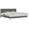 vidaXL Cadru de pat cu headboard Gri &icirc;nchis 180 x 200 cm Țesătură