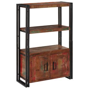 vidaXL Raft cu uși Maro 72 x 33 x 110 cm Lemn masiv recuperat și metal