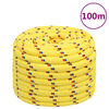 vidaXL Fr&acirc;nghie de barcă, galben, 20 mm, 100 m, polipropilenă