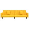 vidaXL Canapea extensibilă cu 2 locuri, 2 perne, galben, catifea
