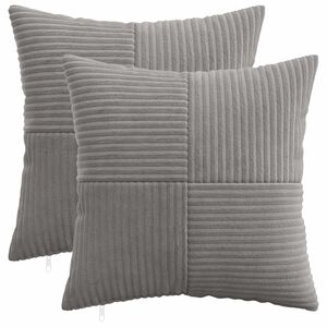 vidaXL Husă pentru pernă 2 pcs ALMELO Gri deschis 30 x 30 cm cord