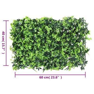  vidaXL Gard din frunze artificiale, 6 buc., verde, 40x60 cm