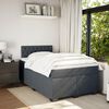 vidaXL Pat box spring cu saltea, gri &icirc;nchis, 120x190 cm, catifea