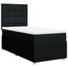 vidaXL Pat box spring cu saltea, negru, 90x200 cm, textil