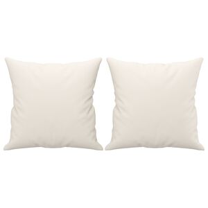 vidaXL Perne decorative, 2 buc., crem, 40x40 cm, piele ecologică
