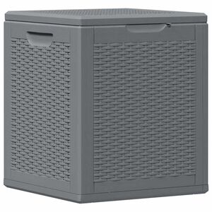 vidaXL Cutie de depozitare pentru grădină, gri, 90 L, PP ratan
