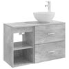 vidaXL Set de mobilier pentru baie 2 buc. Gri Beton Lemn prelucrat