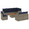 vidaXL Set canapele de grădină, 9 piese, cu perne, gri, poliratan