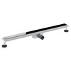 vidaXL Drenaj pentru duș cu capac din sticlă Negru 90 cm