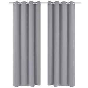 vidaXL Draperii opace cu ocheți metalici, 2 buc, 135 x 175 cm, gri