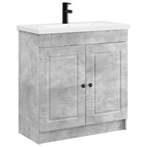 vidaXL Set de mobilier pentru baie Gri Beton 56 x 37,5 x 81 cm