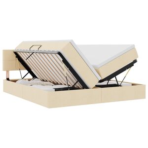 vidaXL Pat cu storage cu saltea Creme 180 x 200 cm Piele artificială