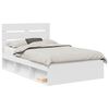 vidaXL Cadru de pat cu headboard Alb 120 x 190 cm Lemn de pin masiv