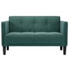 vidaXL Canapea loveseat, verde &icirc;nchis, 111 cm, catifea