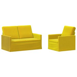 vidaXL Set de canapea 2 pcs Galben Catifea