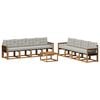 vidaXL Set de canapele de exterior 9 buc. Natural și gri deschis