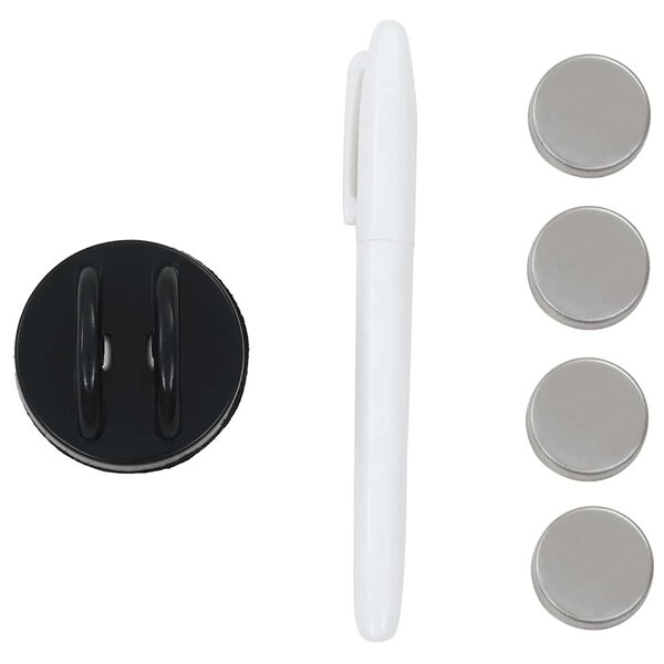 vidaXL Tablă magnetică de perete neagră, sticlă, 80 x 60 cm