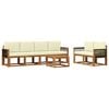 vidaXL Set de canapele de exterior 6 buc. Natural și Crem
