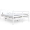 vidaXL Cadru de pat, alb, 140x190 cm, lemn masiv