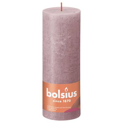 Bolsius Lumânări bloc rustice Shine, 4 buc., roz cenușiu, 190x68 mm