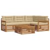 vidaXL Set de canapele de exterior 5 buc. Natural și Bej