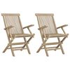vidaXL Scaune pliabile 2 buc. gri 56x61x89 cm lemn masiv de tec