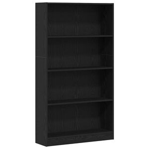 vidaXL Bibliotecă cu 4 etaje Stejar negru 80x24x143 cm Lemn prelucrat
