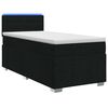 vidaXL Pat boxspring cu saltea cu benzi LED Negru 90 x 190 cm Țesătură