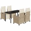 vidaXL Set mobilier de grădină cu perne, 5 piese, bej, poliratan