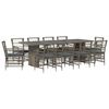 vidaXL Set dining pentru exterior 11 buc. Gri poliratan