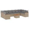 vidaXL Set canapele de grădină cu perne, 11 piese, bej, poliratan