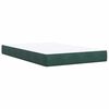 vidaXL Pat box spring cu saltea, verde &icirc;nchis, 120x190 cm, catifea