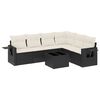 vidaXL Set canapele de grădină cu perne, 7 piese, negru, poliratan