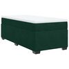 vidaXL Pat box spring cu saltea, verde &icirc;nchis, 100x200 cm, catifea