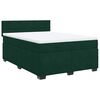 vidaXL Pat box spring cu saltea, verde &icirc;nchis, 140x200 cm, catifea
