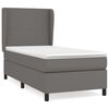 vidaXL Pat box spring cu saltea, gri, 80x200 cm, piele ecologică