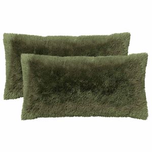 vidaXL Pernă cu pernă HEERLEN 2 buc. Verde Fleece PV