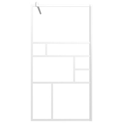 vidaXL Perete pentru cabină de duș walk-in, alb, 100x195cm, sticlă ESG