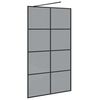 vidaXL Zid de duș walk-in Negru 115 x 195 cm sticlă securizată