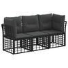 vidaXL Set de canapele de exterior Negru Poliester