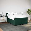 vidaXL Pat box spring cu saltea, verde &icirc;nchis, 140x200 cm, catifea