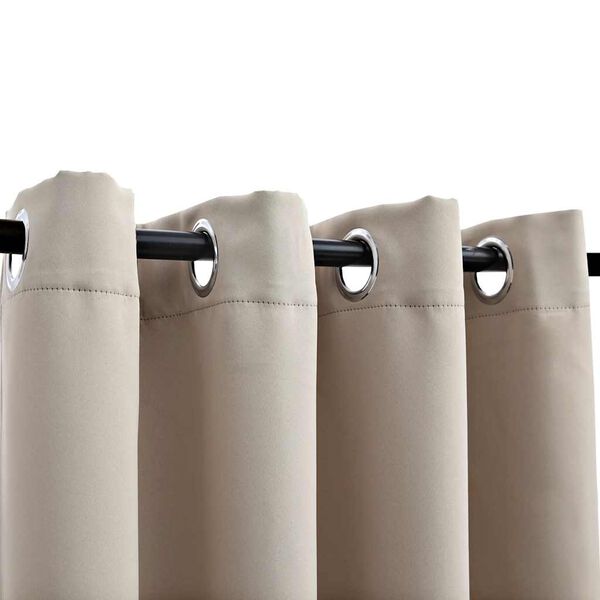 vidaXL Draperii opace cu inele metalice, 2 buc., bej, 140 x 245 cm
