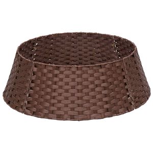 vidaXL Guler pentru Pomul de Crăciun Rotund Maro &icirc;nchis