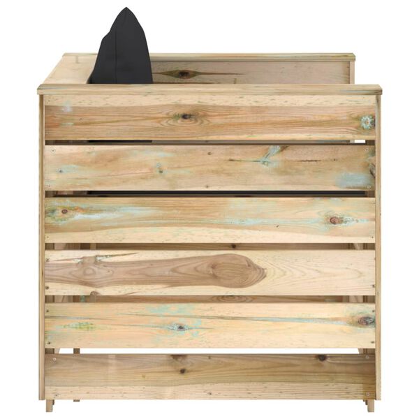 vidaXL Set mobilier de grădină cu perne, 2 piese, lemn verde tratat