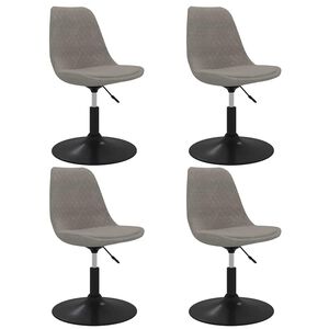 vidaXL Scaune de masă pivotante, 4 buc., gri deschis, catifea