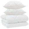 vidaXL Duvet de iarnă cu pernă 3 buc. Alb Microfibră