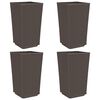 vidaXL Jardiniere de grădină, 4 buc., maro, 32,5x32,5x57 cm, PP