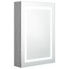 vidaXL Dulap de baie cu oglindă și LED, gri beton, 50x13x70 cm