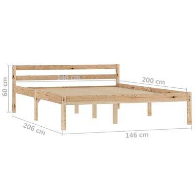 vidaXL Cadru de pat, 140 x 200 cm, lemn masiv de pin