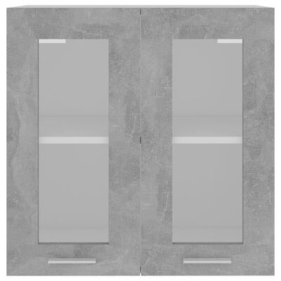 vidaXL Dulap suspendat de sticlă, gri beton, 60 x 31 x 60 cm, PAL